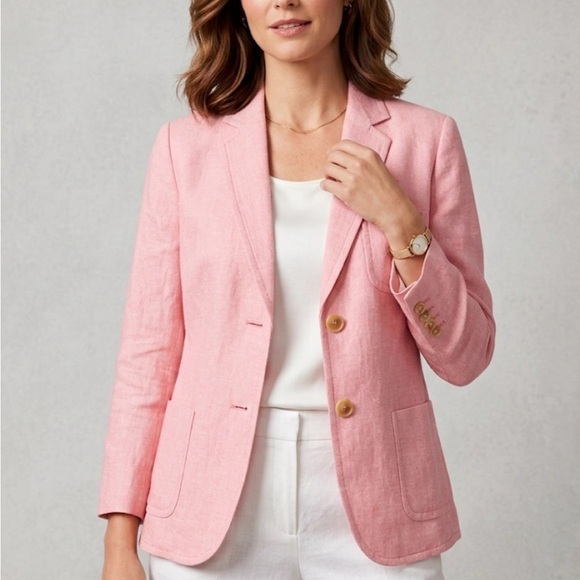 Talbots Jackets & Blazers - Talbots Soft Pink Linen-Blend Tailored Blazer size 2 NWOT